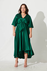 Emerald Green Satin Maxi Dress from Helsinki